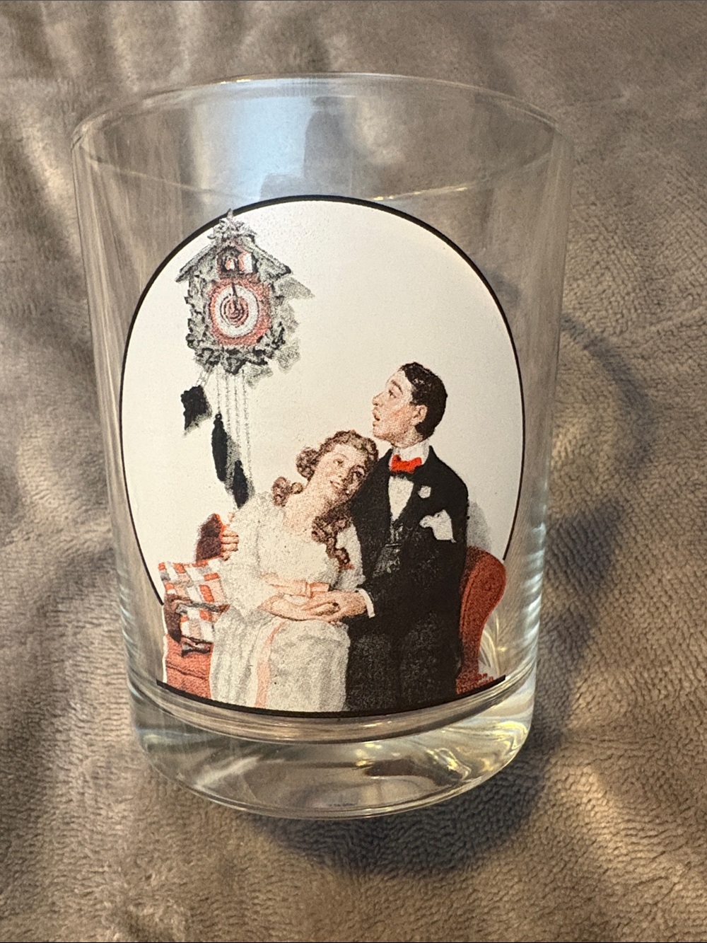 Norman Rockwell Vintage “Courting at Midnight”  Glassware - Clear Drinking Glass
